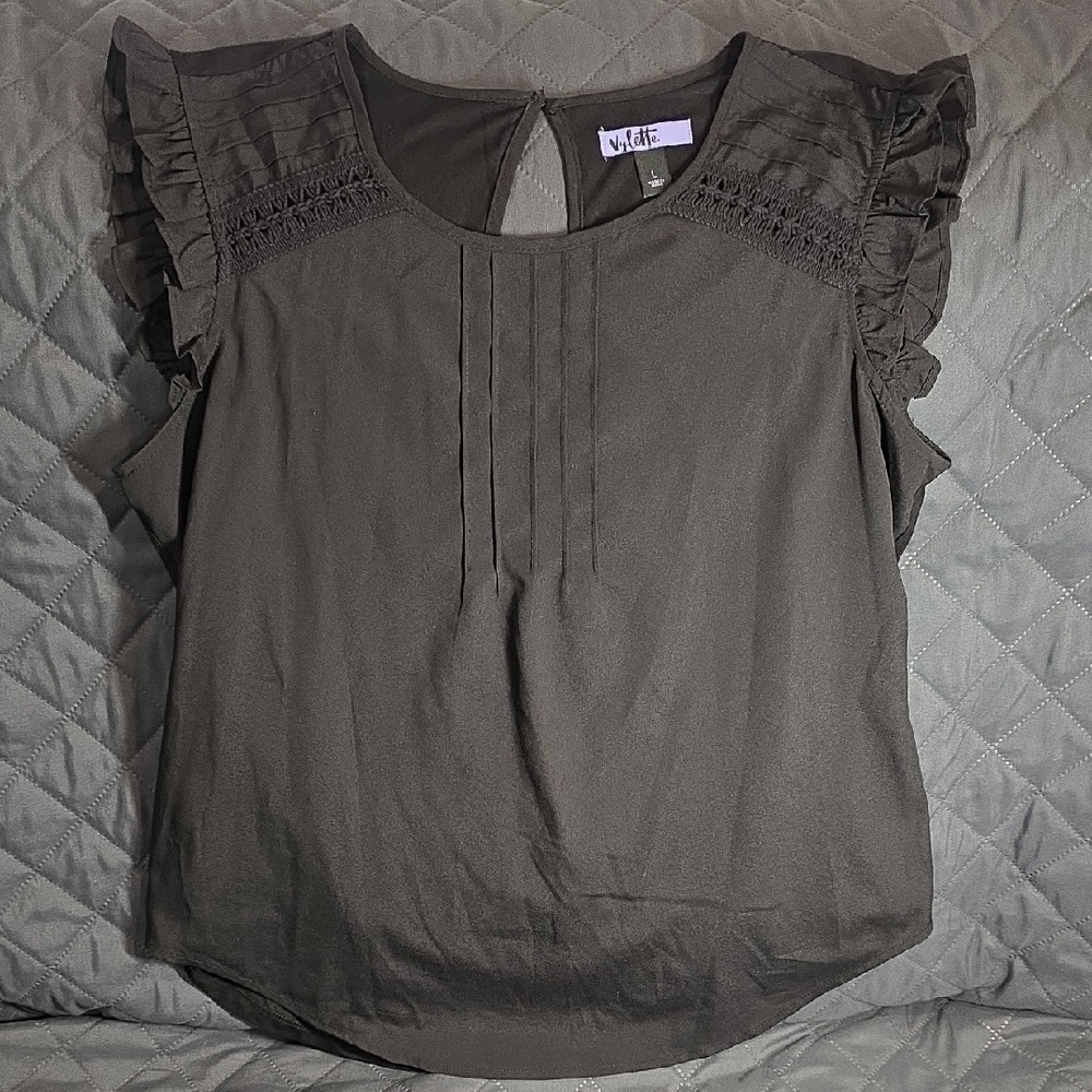 Vylette Ruffle Sleeve Blouse